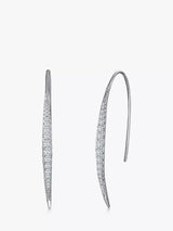 John Lewis Jools by Jenny Brown Cubic Zirconia Sail Drop Earrings, Silver, H4.1 x W0.3cm- Buy online at McGrocer