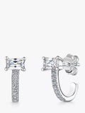 Jools by Jenny Brown princess cut huggie hoop earrings silver, UK version