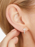 Jools by Jenny Brown princess cut huggie hoop earrings silver, UK version