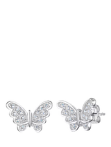 John Lewis Jools by Jenny Brown Cubic Zirconia Butterfly Stud Earrings, Silver- Buy online at McGrocer