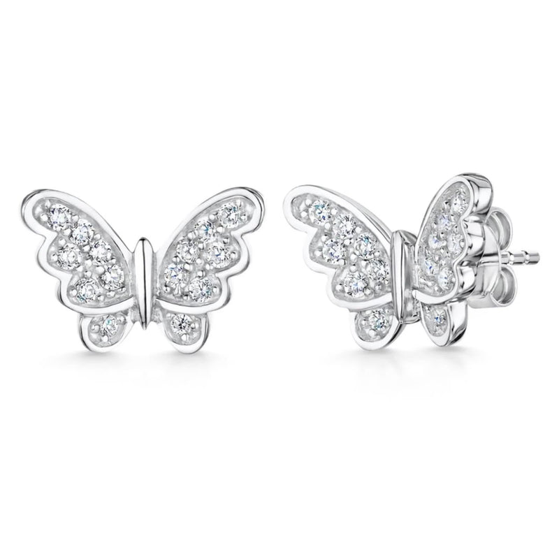 Jools by Jenny Brown silver butterfly stud earrings, imported from the UK
