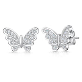 Jools by Jenny Brown silver butterfly stud earrings, imported from the UK