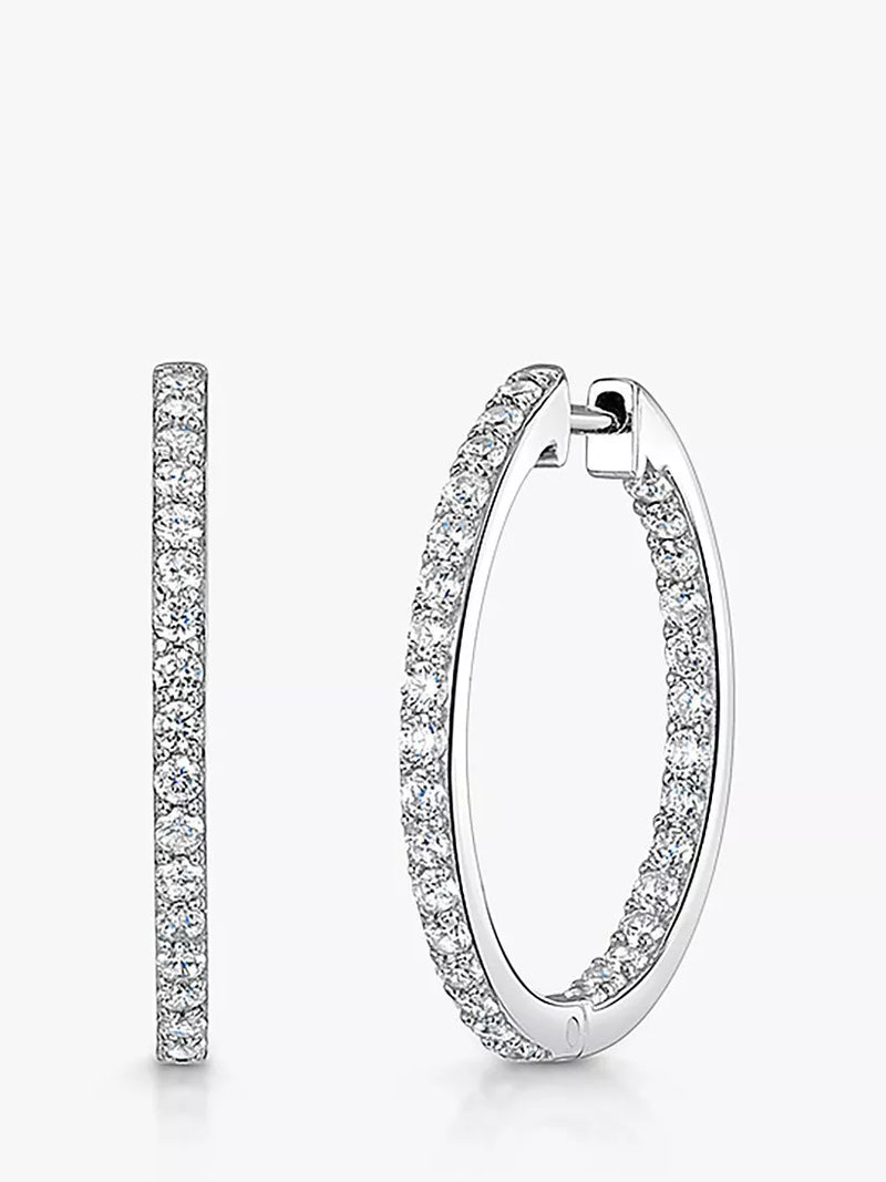 Jools by Jenny Brown Small Cubic Zirconia Hoop Earrings 26mm
