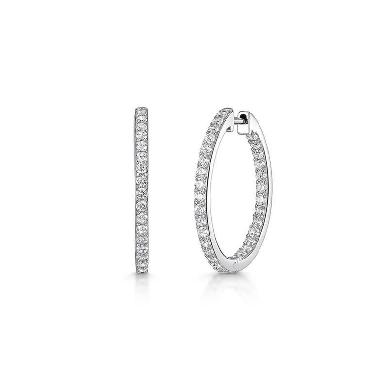 Jools by Jenny Brown cubic zirconia hoop earrings 30mm - British product