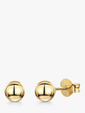 Jools by Jenny Brown Gold Plated Ball Stud Earrings, Yellow Gold, 5mm