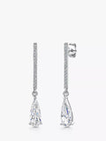 Jools by Jenny Brown pear cubic zirconia drop earrings in silver - British product