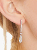 Jools by Jenny Brown pear cubic zirconia drop earrings in silver - British product
