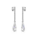 Jools by Jenny Brown pear cubic zirconia drop earrings in silver - British product