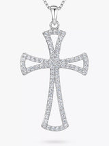 John Lewis Jools by Jenny Brown Cubic Zirconia Pave Open Cross Pendant Silver- Buy online at McGrocer