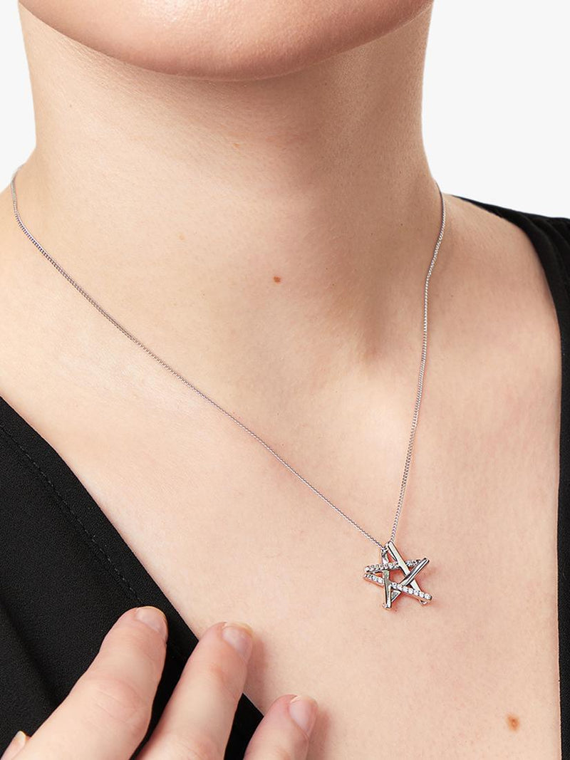 Jools by Jenny Brown star pendant necklace cubic zirconia 2.8cm - British product
