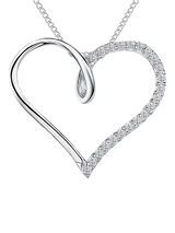 John Lewis Jools by Jenny Brown Open Heart Twist Pendant Necklace Silver- Buy online at McGrocer