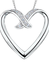 John Lewis Jools by Jenny Brown Cubic Zirconia Open Heart Pendant Necklace, Silver- Buy online at McGrocer