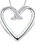 Jools cubic zirconia open heart pendant silver, imported from the UK
