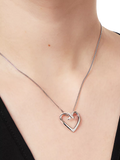 Jools cubic zirconia open heart pendant silver, imported from the UK