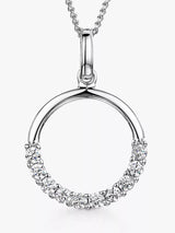 John Lewis Jools by Jenny Brown Half Cubic Zirconia Circle Pendant Necklace, Silver- Buy online at McGrocer