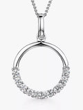 Jools half cubic zirconia circle pendant silver, UK version
