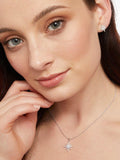 Jools North Star pendant necklace in rhodium plated silver - British product