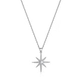Jools North Star pendant necklace in rhodium plated silver - British product