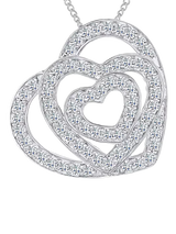 John Lewis Jools by Jenny Brown Triple Heart Cubic Zirconia Pendant Necklace Silver- Buy online at McGrocer