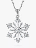 Jools by Jenny Brown rhodium plated sterling silver snowflake pendant necklace with cubic zirconia, UK version