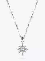 John Lewis Jools by Jenny Brown Chunky North Star Cubic Zirconia Pendant Necklace, Silver- Buy online at McGrocer