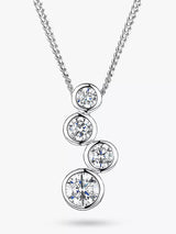 John Lewis Jools by Jenny Brown Four Cubic Zirconia Bubble Drop Pendant Necklace- Buy online at McGrocer