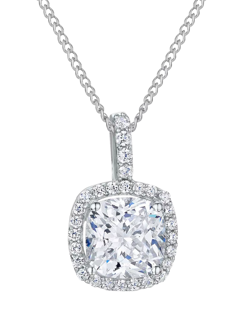 Jools by Jenny Brown Cubic Zirconia Curved Square Necklace
