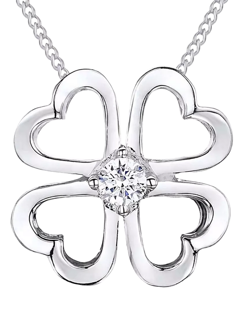 Jools by Jenny Brown four leaf clover pendant necklace in silver, UK version