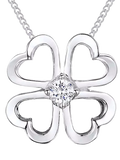 Jools by Jenny Brown four leaf clover pendant necklace in silver, UK version