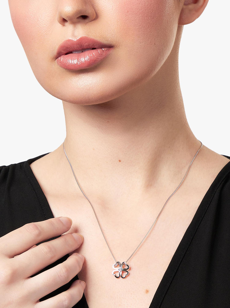 Jools by Jenny Brown four leaf clover pendant necklace in silver, UK version