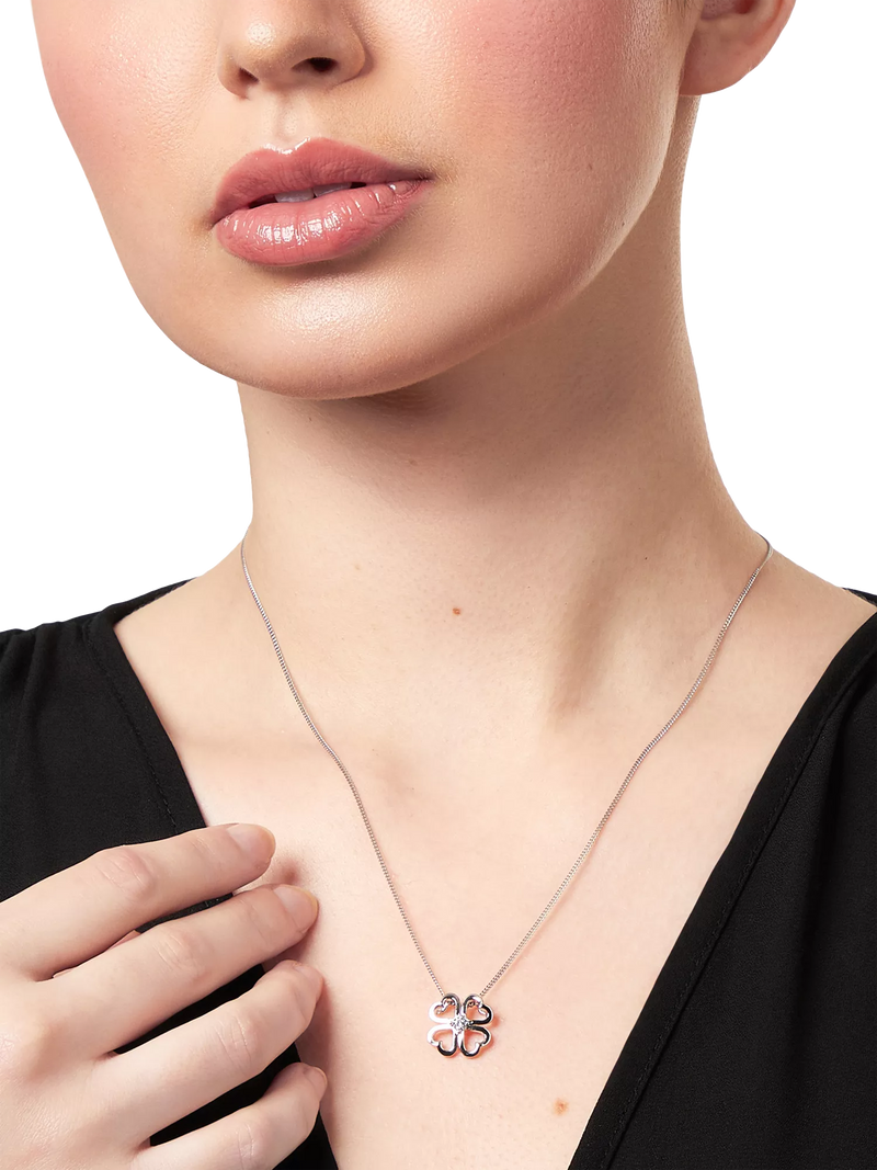Jools by Jenny Brown four leaf clover pendant necklace in silver, UK version