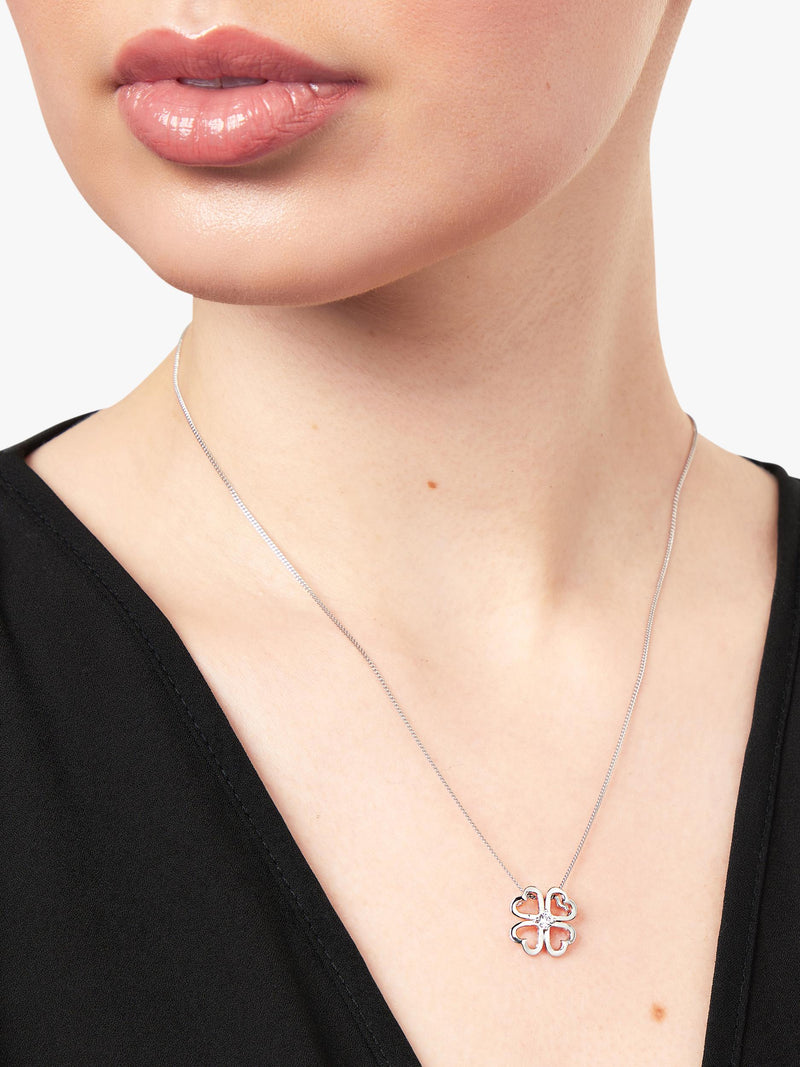 Jools by Jenny Brown four leaf clover pendant necklace in silver, UK version