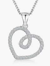 John Lewis Jools by Jenny Brown Cubic Zirconia Open Twisted Heart Pendant Necklace, Silver, 41-45cm- Buy online at McGrocer