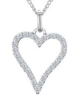 John Lewis Jools by Jenny Brown Cubic Zirconia Pave Heart Pendant Necklace Silver- Buy online at McGrocer