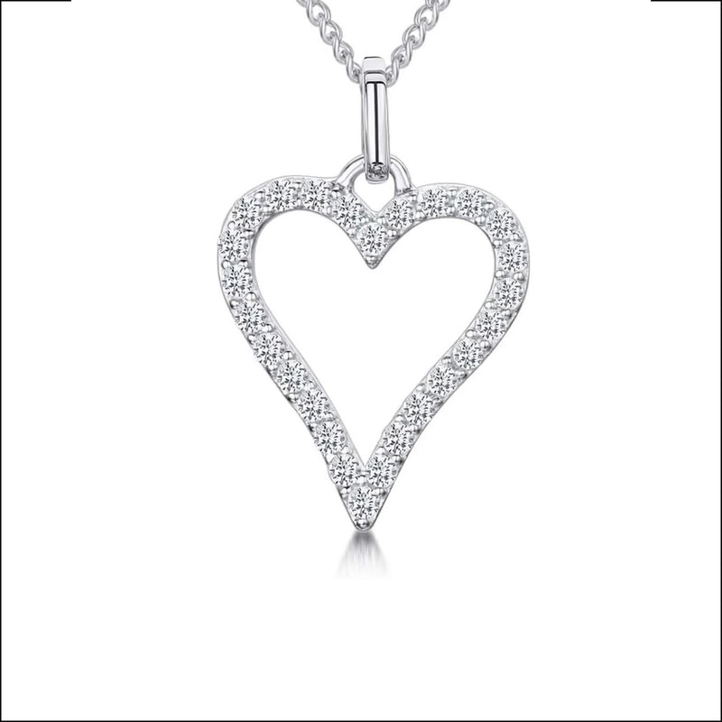 Jools by Jenny Brown cubic zirconia heart pendant necklace 41-45cm (British brand)
