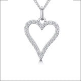 Jools by Jenny Brown cubic zirconia heart pendant necklace 41-45cm (British brand)