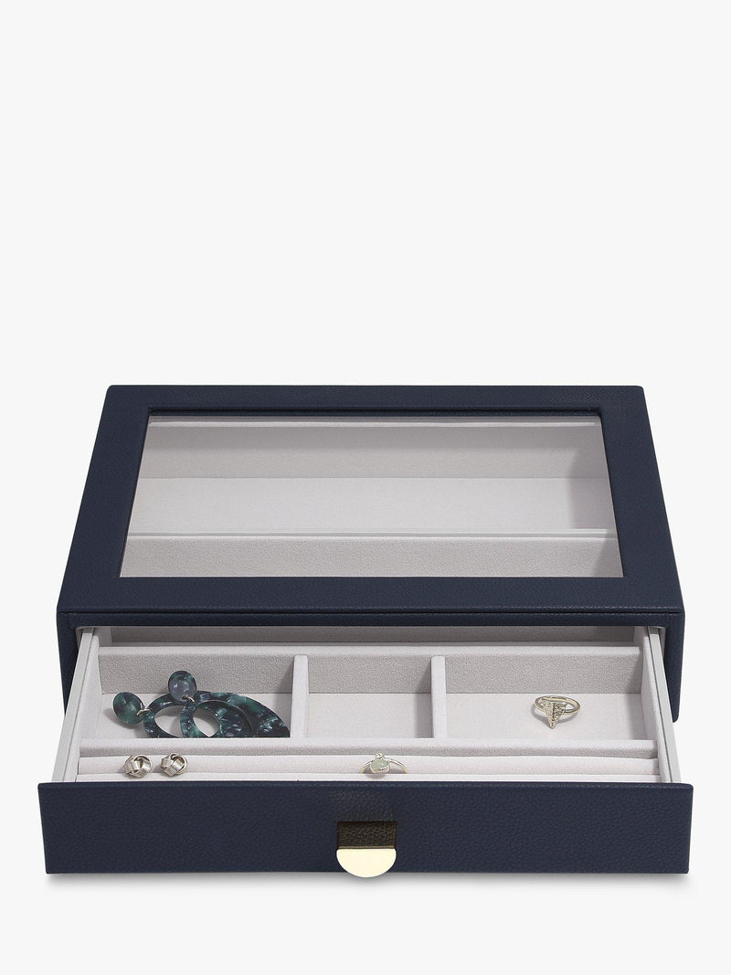 Stackers glass lid 4 drawer jewellery box - British product