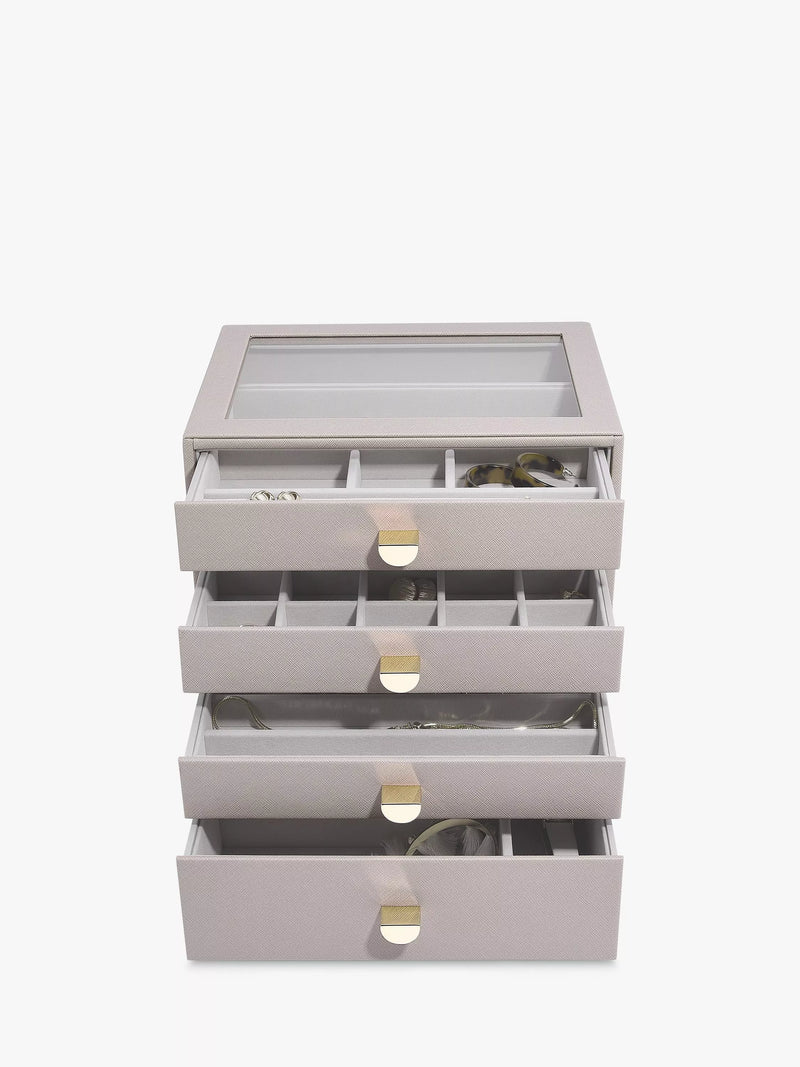 Stackers Glass Lid 4 Drawer Jewellery Box