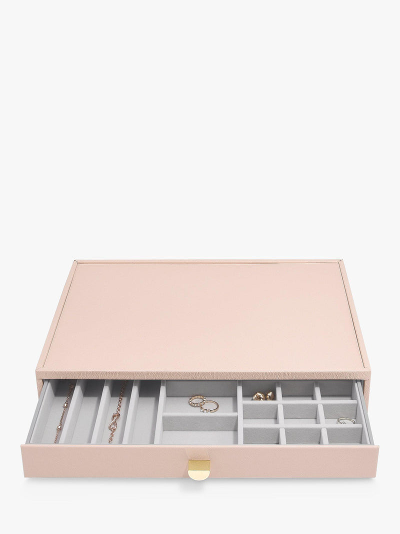 Stackers Supersize 3 drawer jewellery box with glass lid (British brand)