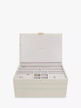 John Lewis Stackers Supersize 3 Drawer Jewellery Box, Oatmeal- Buy online at McGrocer