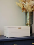Stackers supersize 3 drawer jewellery box in oatmeal, imported from the UK