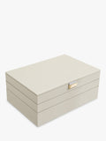 Stackers supersize 3 drawer jewellery box in oatmeal, imported from the UK