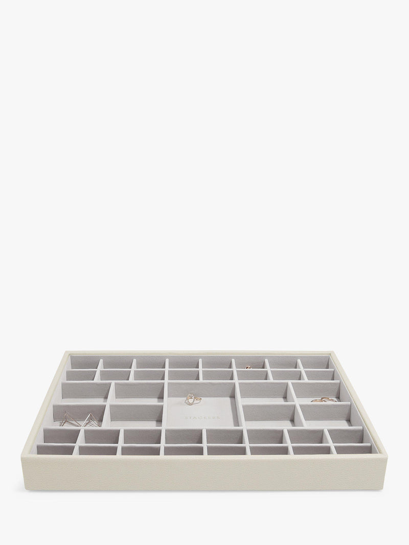 Stackers supersize 3 drawer jewellery box in oatmeal, imported from the UK