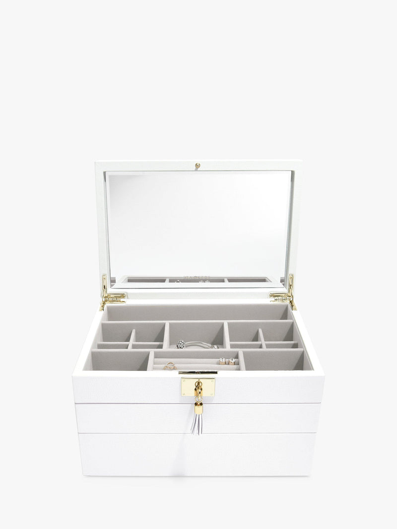 Stackers leather velvet lined jewellery box (British brand)
