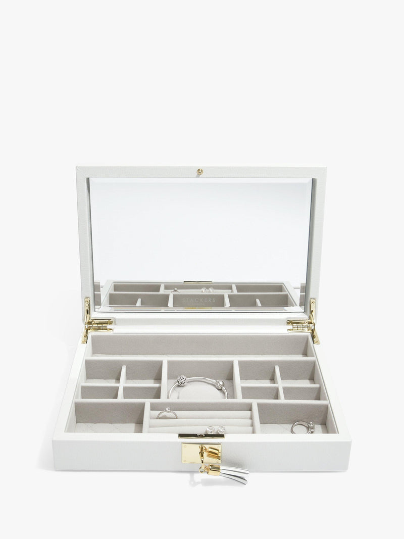 Stackers leather velvet lined jewellery box (British brand)