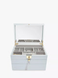 Stackers Leather Velvet Lined Jewellery Box - Powder Blue
