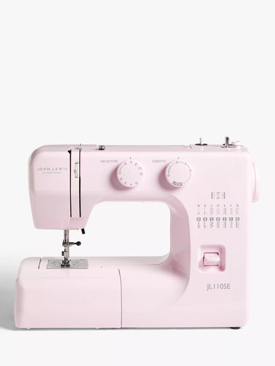 John Lewis Soft Pink Sewing Machine with 14 Stitch Options and Free Arm for Beginners- Buy online at McGrocer