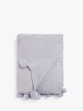 John Lewis cotton throw knitted pure cotton pom details, UK version