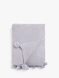 John Lewis cotton throw knitted pure cotton pom details, UK version