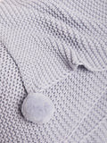 John Lewis cotton throw knitted pure cotton pom details, UK version